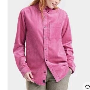 Houston White x Target Womens Sz L Corduroy Long Sleeve Button-Down Shirt Pink